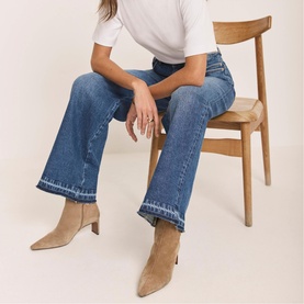 Ankle Length Wide Leg Jeans