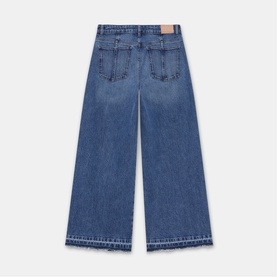 Ankle Length Wide Leg Jeans
