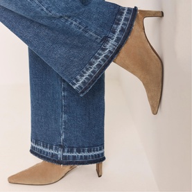 Ankle Length Wide Leg Jeans