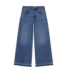 Ankle Length Wide Leg Jeans