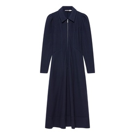 Textured Zip Flared Dress