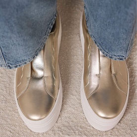 Ellie Metallic Platform Slip-On Trainers