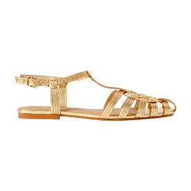 Hollie Gold Caged Sandals