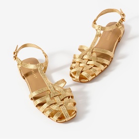 Hollie Gold Caged Sandals