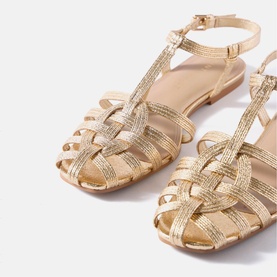 Hollie Gold Caged Sandals