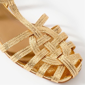 Hollie Gold Caged Sandals
