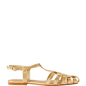 Hollie Gold Caged Sandals