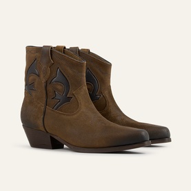 Curtis Suede Cowboy Ankle Boots