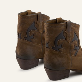 Curtis Suede Cowboy Ankle Boots
