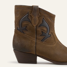 Curtis Suede Cowboy Ankle Boots