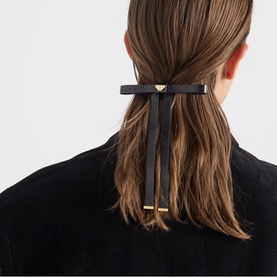 Triangle Logo Leather Hair Clip