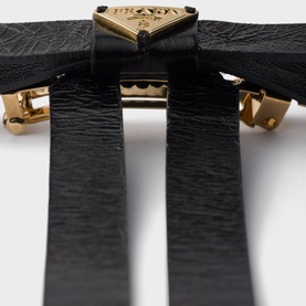 Triangle Logo Leather Hair Clip