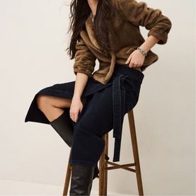 Timy Denim Wrap Skirt