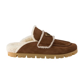 Logo Shearling Mules