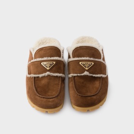 Logo Shearling Mules