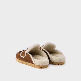 Logo Shearling Mules