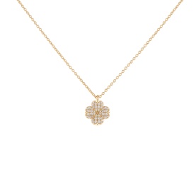 Spade Flower Pav&eacute; Mini Pendant Necklace