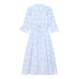 Floral Stripe Shirt Dress