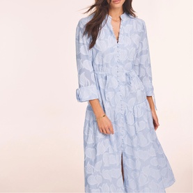 Floral Stripe Shirt Dress