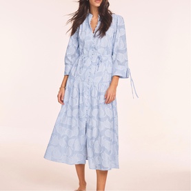 Floral Stripe Shirt Dress