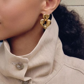 Molten Heart Statement Drop Earrings