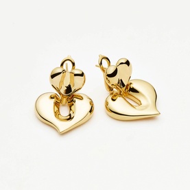 Molten Heart Statement Drop Earrings