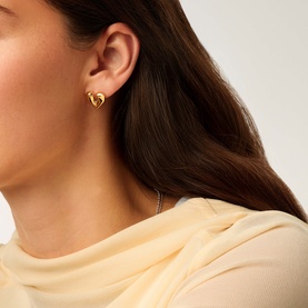 Molten Heart Stud Earrings