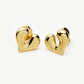 Molten Heart Stud Earrings