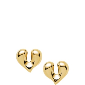 Molten Heart Stud Earrings