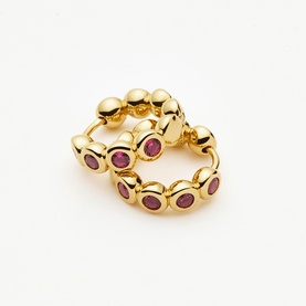 Tennis Small Beaded Hoop Earrings