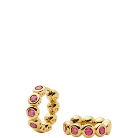 Tennis Small Beaded Hoop Earrings