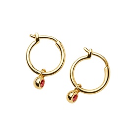 Tennis Charm Mini Hoop Earrings