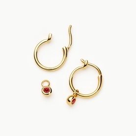 Tennis Charm Mini Hoop Earrings