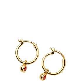 Tennis Charm Mini Hoop Earrings