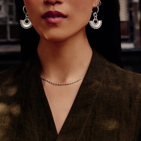 Zenyu Fan Chandelier Hoop Earrings