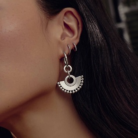 Zenyu Fan Chandelier Hoop Earrings