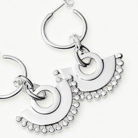 Zenyu Fan Chandelier Hoop Earrings