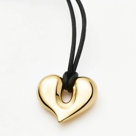 Molten Heart Pendant Cord Necklace