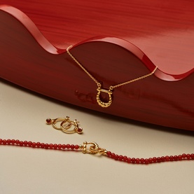 Lunar Horseshoe Pendant Necklace