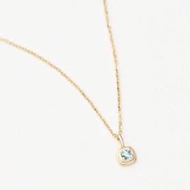 Fine March Birthstone Pendant Necklace