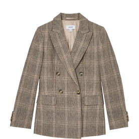 Sybil Check Double-Breasted Blazer