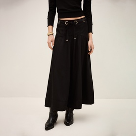 Ponia Eyelet Flared Skirt
