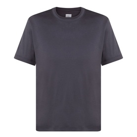Eleventy Girocollo Solid T-Shirt in black, crew neckline, short sleeves, straight hem, soft jersey finish in modal cotton blend.
