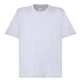 Eleventy Girocollo Solid T-Shirt in grey, crew neckline, short sleeves, straight hem, tonal stitching, soft jersey finish