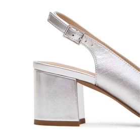 Slingback Leather Block Heels