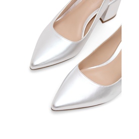 Slingback Leather Block Heels