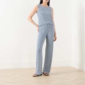 Abate Printed Straight Leg Trousers