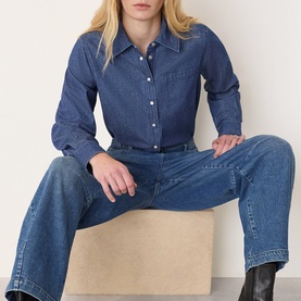 Patch Pocket Denim Casual Shirt