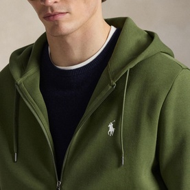 Embroidered Pony Logo Zip Hoodie