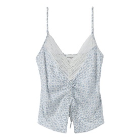 Printed Lace Trim Top